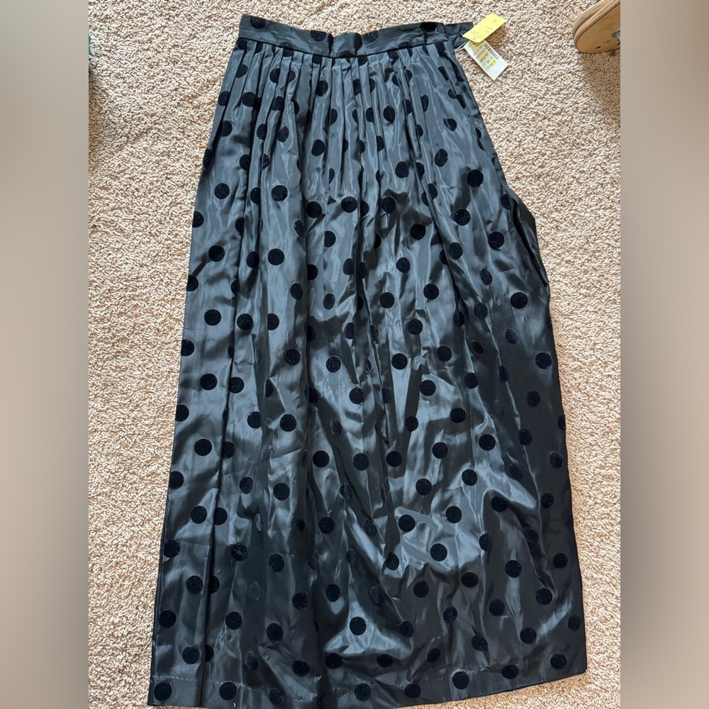 Studio G Vintage Y2K Sateen Velvet Polka Dot Midi Maxi Skirt